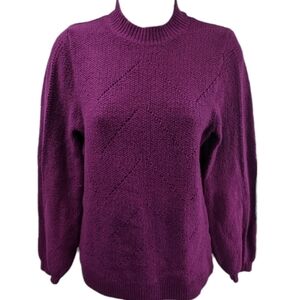 Lucky Brand Puff Sleeve Crew Neck Sweater Sz XS